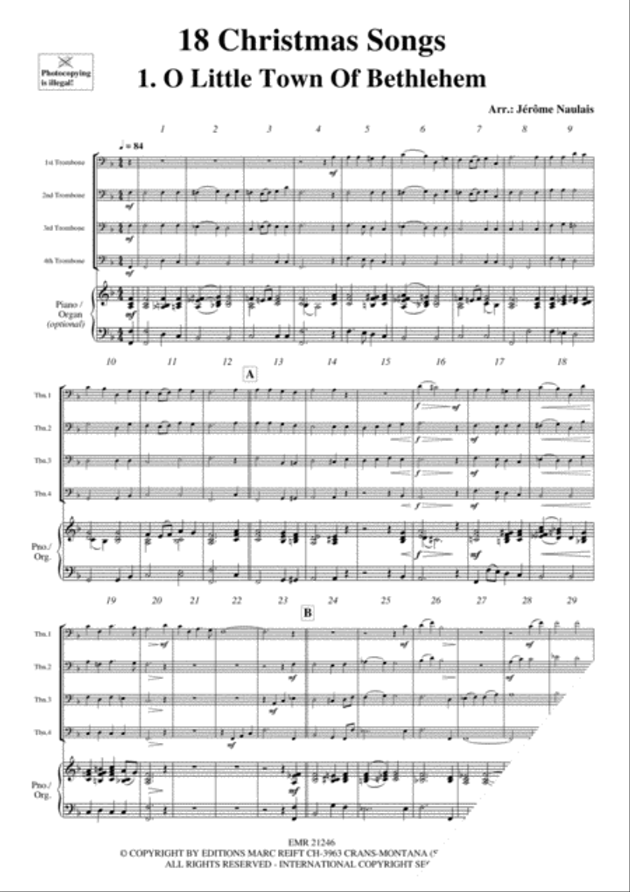 18 Christmas Songs 18 Christmas Songs Trombone Quartet scores gallery preview page 3