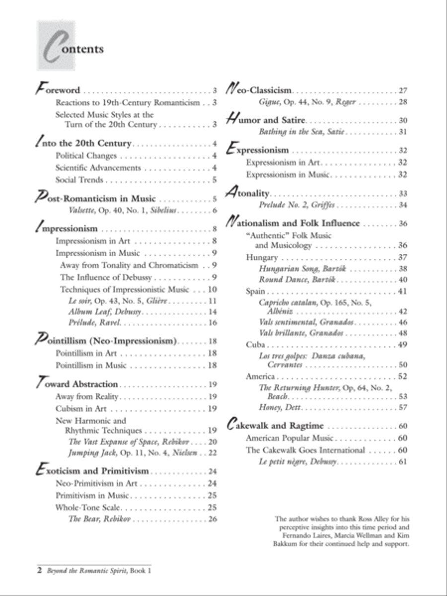 Beyond the Romantic Spirit (1880--1922), Book 1 Piano Solo scores gallery preview page 2