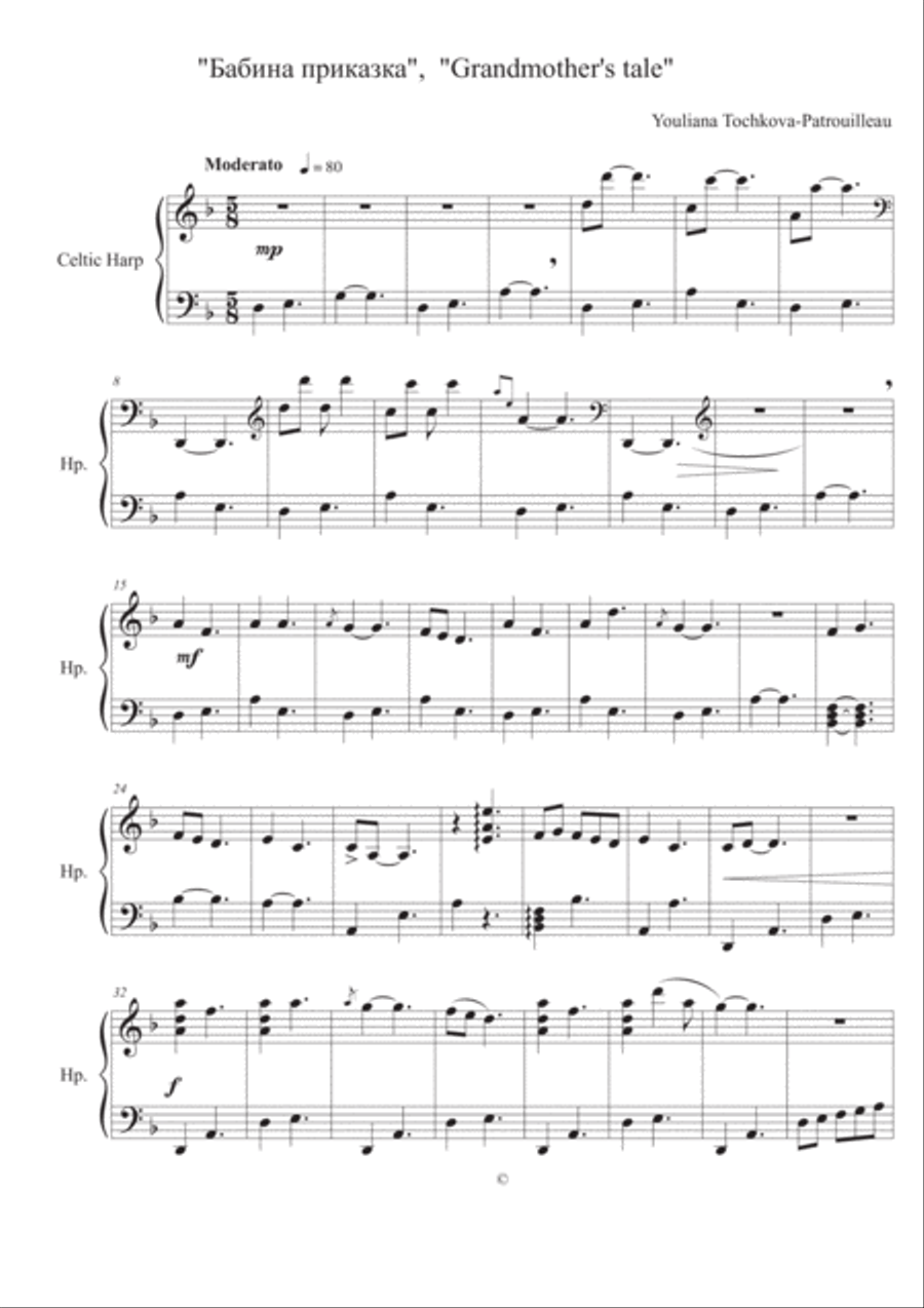 Grandmother's tale Harp scores gallery preview page 1