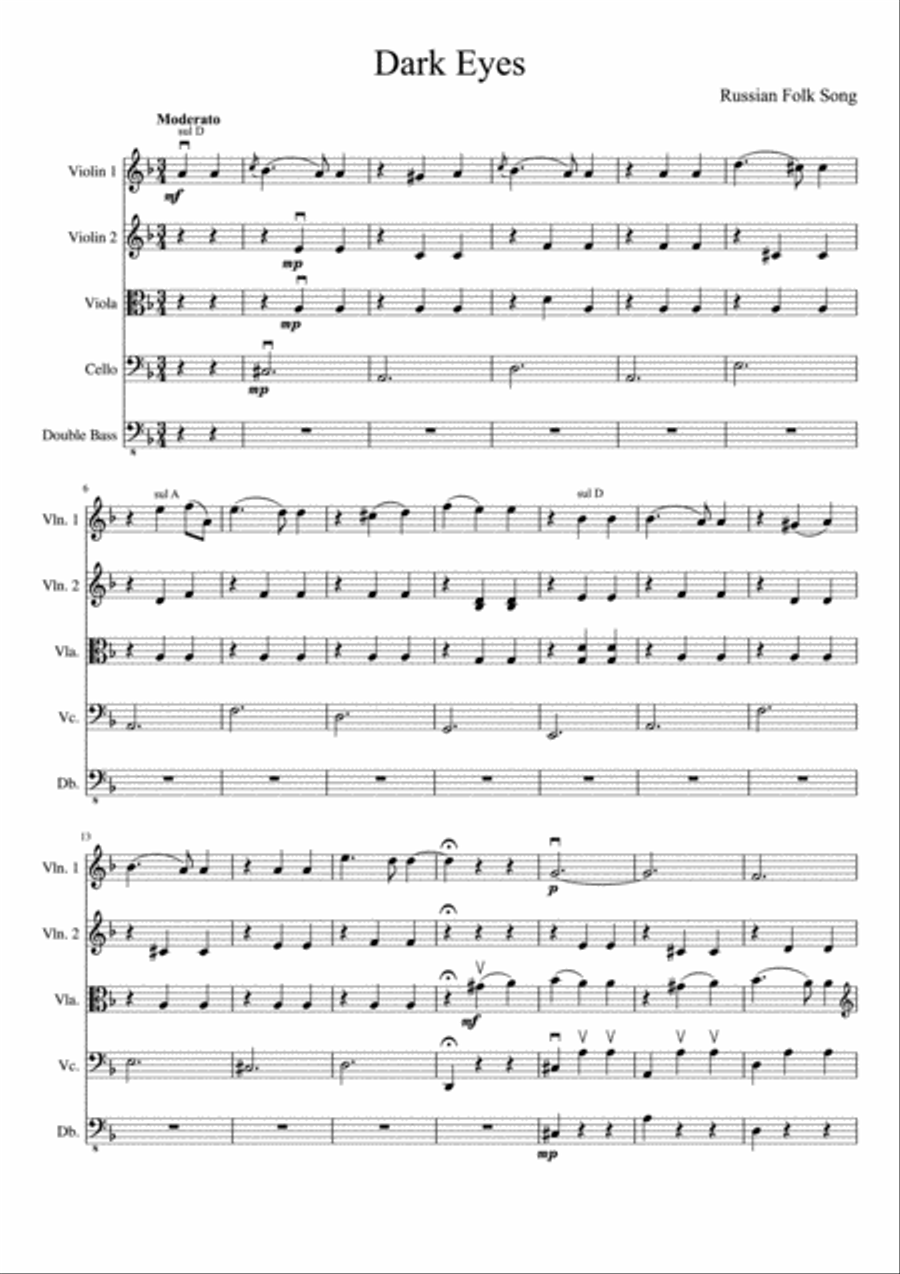 Dark Eyes String Orchestra scores gallery preview page 2