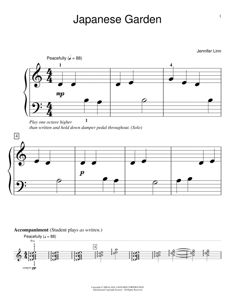 Japanese Garden Piano Method scores gallery preview page 1