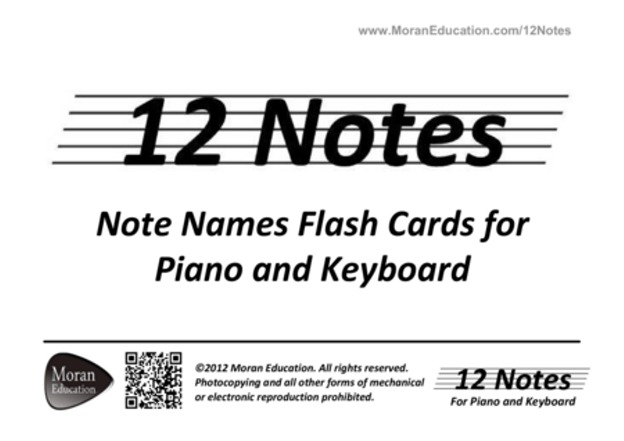 Piano and Keyboard Note Names Flash Cards