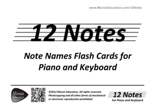 Book cover for Piano and Keyboard Note Names Flash Cards