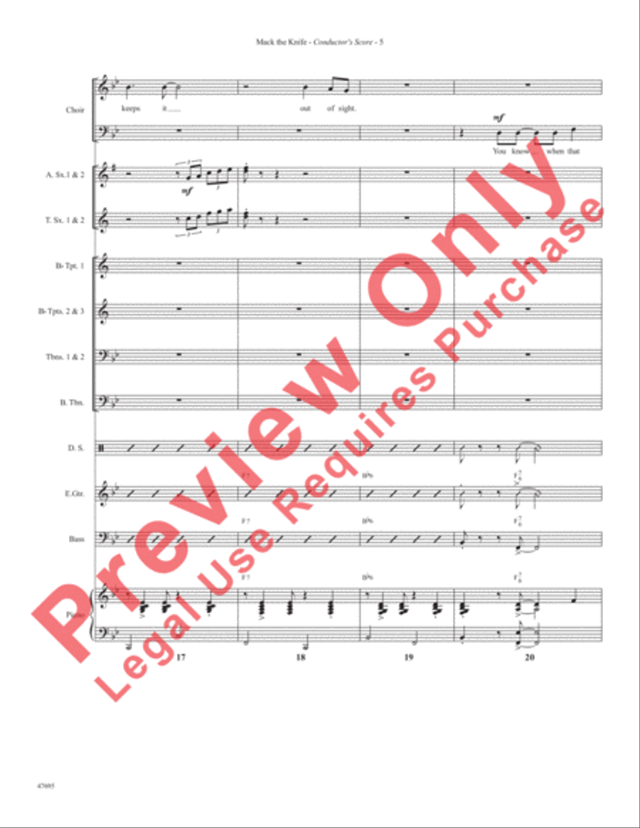 Mack the Knife Choir scores gallery preview page 7