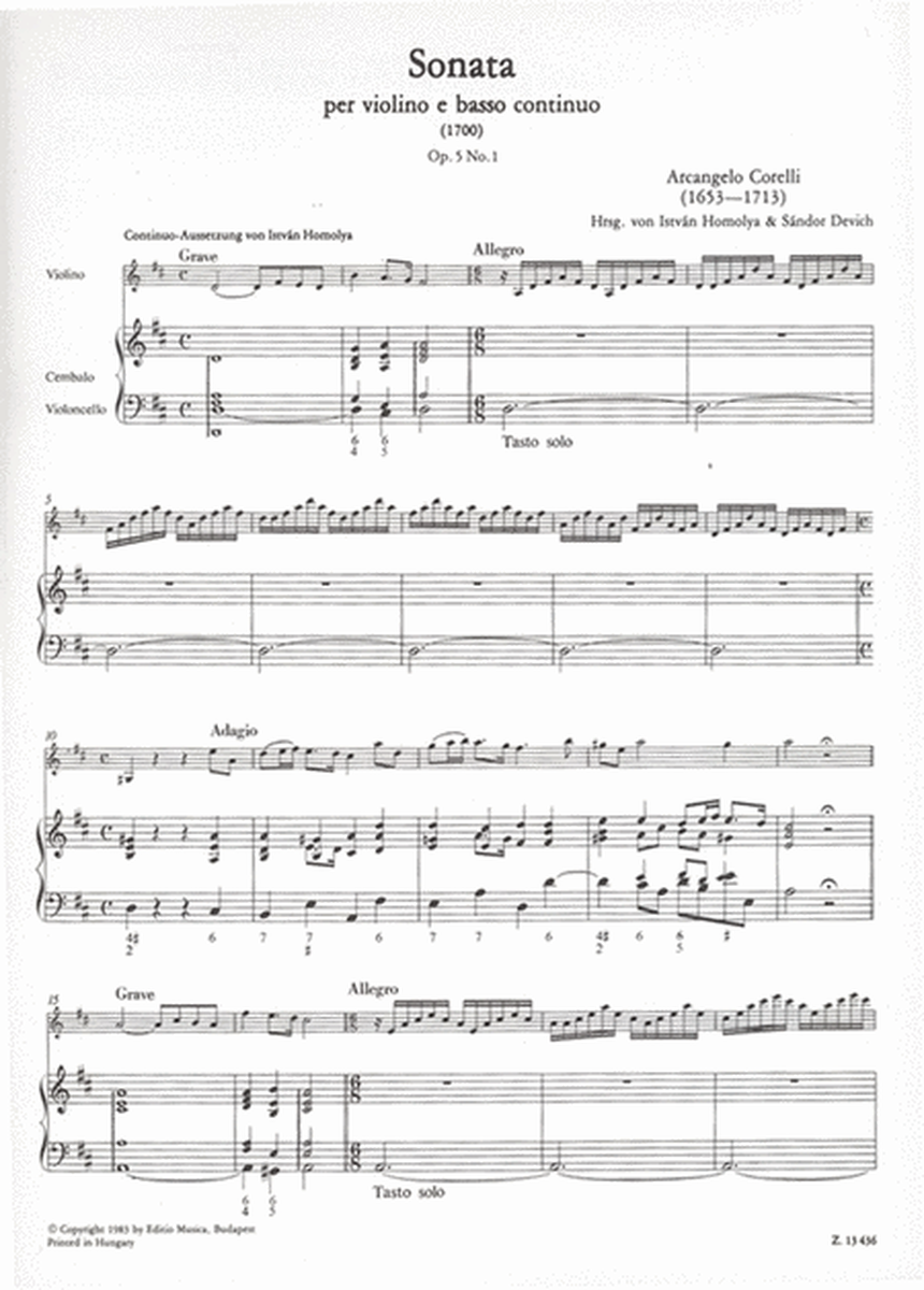 Sonata op. 5, No. 1