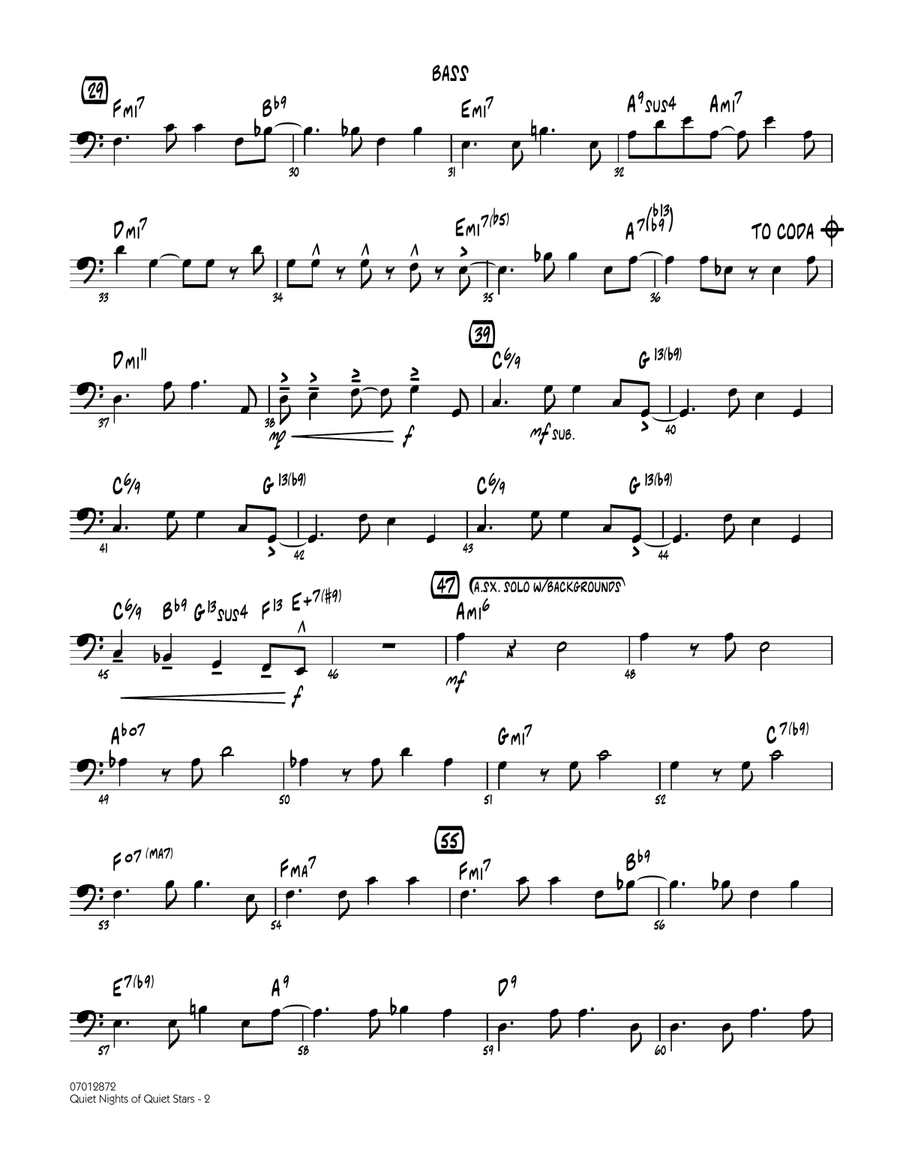 Quiet Nights of Quiet Stars (Corcovado) - Bass Jazz Ensemble scores gallery preview page 2