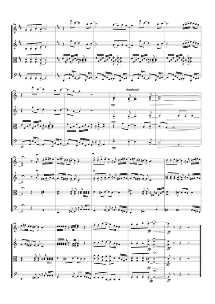 Head Over Feet String Quartet scores gallery preview page 4