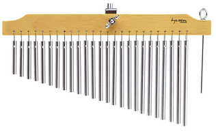 25 Chrome Chimes with Natural Finish Wood Bar