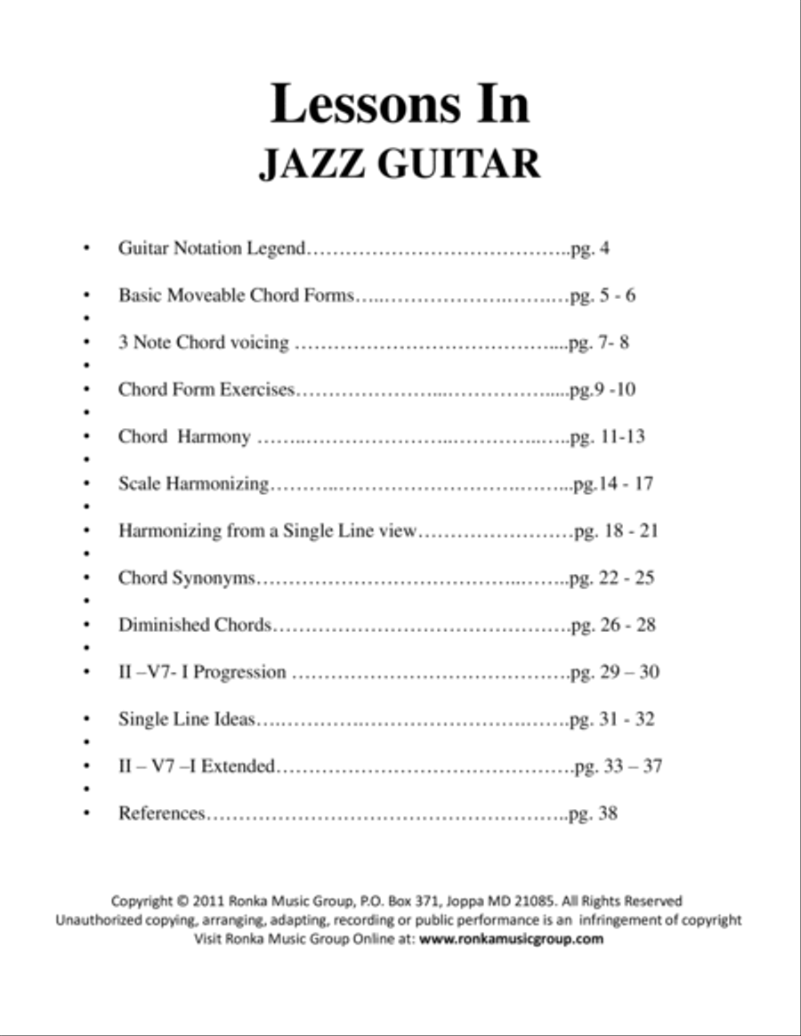 Lessons In Jazz Guitar