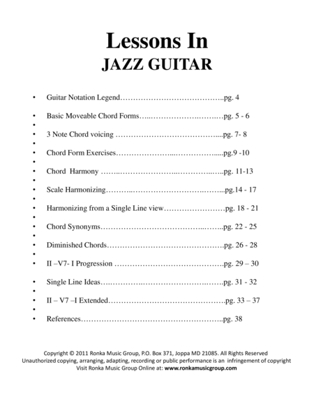 Lessons In Jazz Guitar