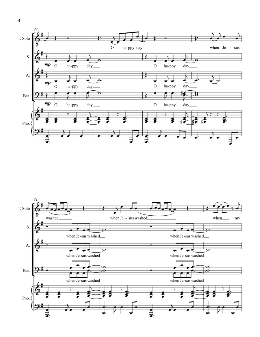 Oh Happy Day 4-Part scores gallery preview page 4