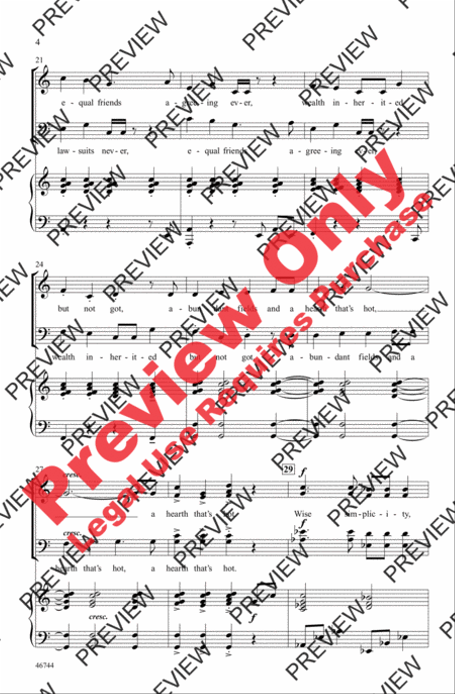 A Pleasant Life 4-Part scores gallery preview page 4