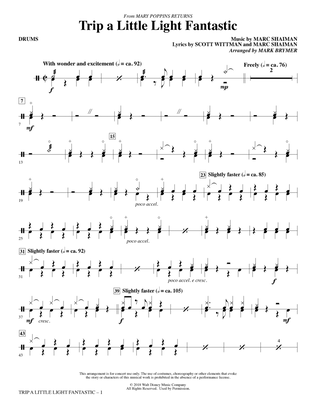 Trip a Little Light Fantastic (from Mary Poppins Returns) (arr. Mark Brymer) - Drums