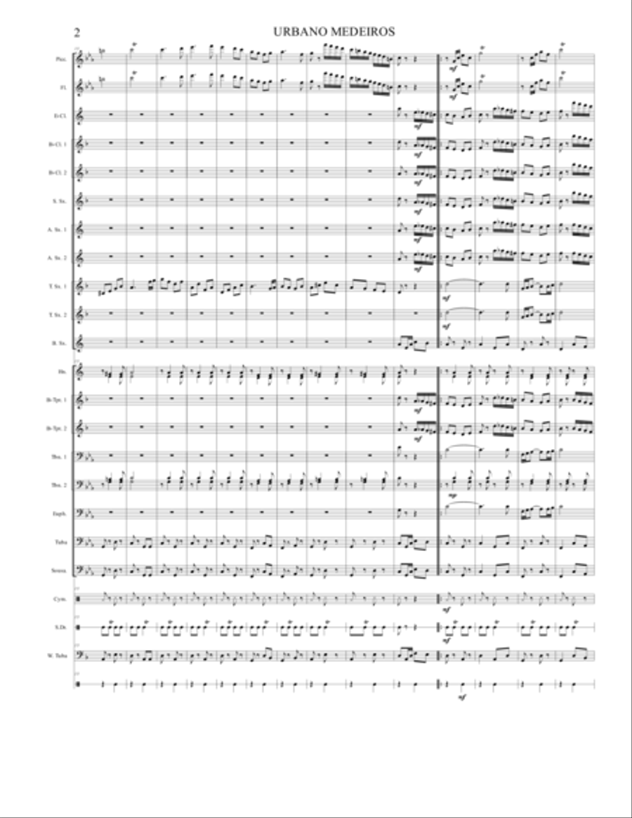 Urbano Medeiros (dobrado): arranjo para banda-de-música Marching Band scores gallery preview page 5