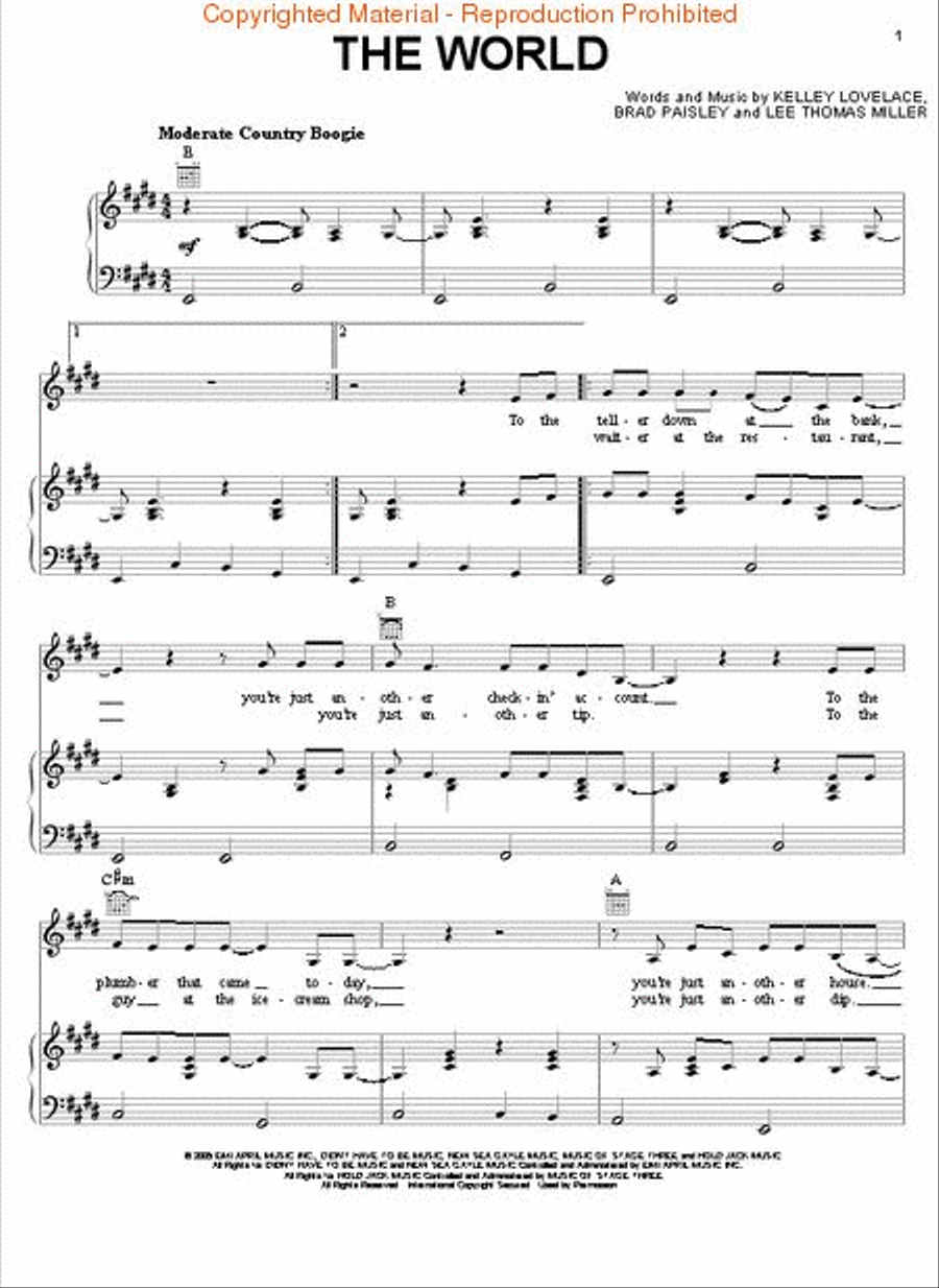 The World Piano, Vocal, Guitar scores gallery preview page 2