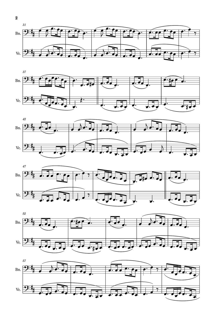 Silent Night - Arranged for Bassoon and Violoncello. Chamber Music scores gallery preview page 2