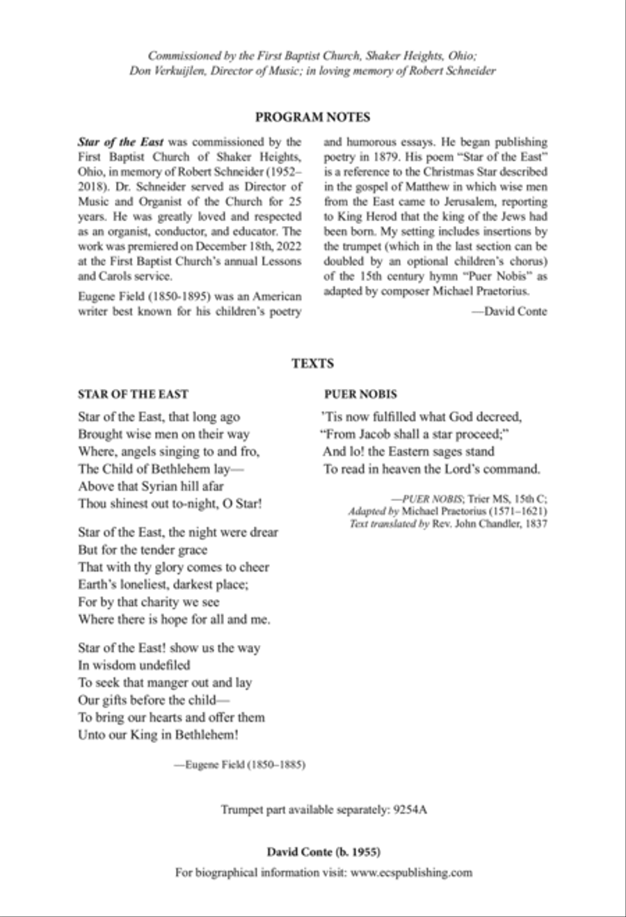 Star of the East 4-Part scores gallery preview page 2
