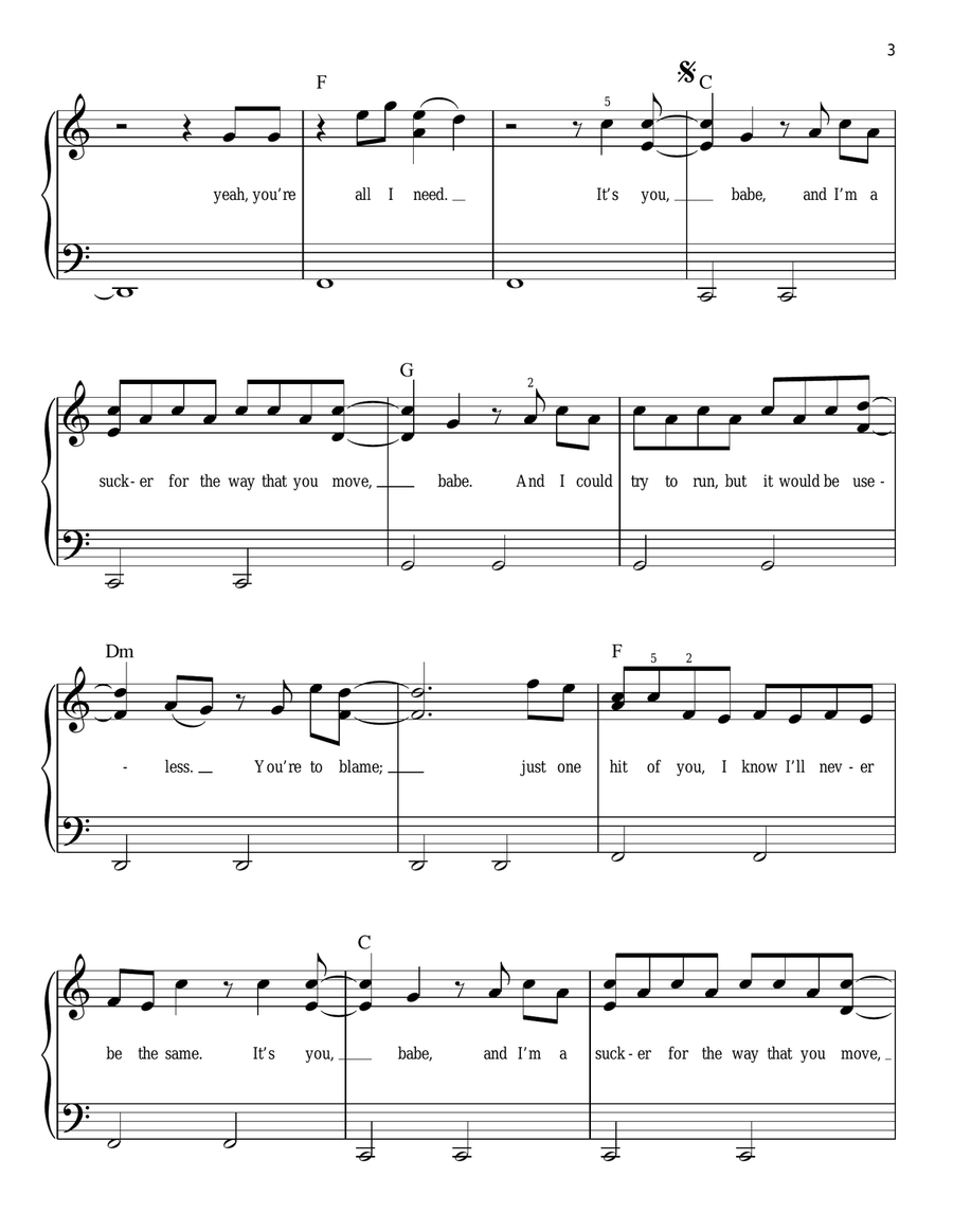 Never Be The Same Easy Piano scores gallery preview page 3