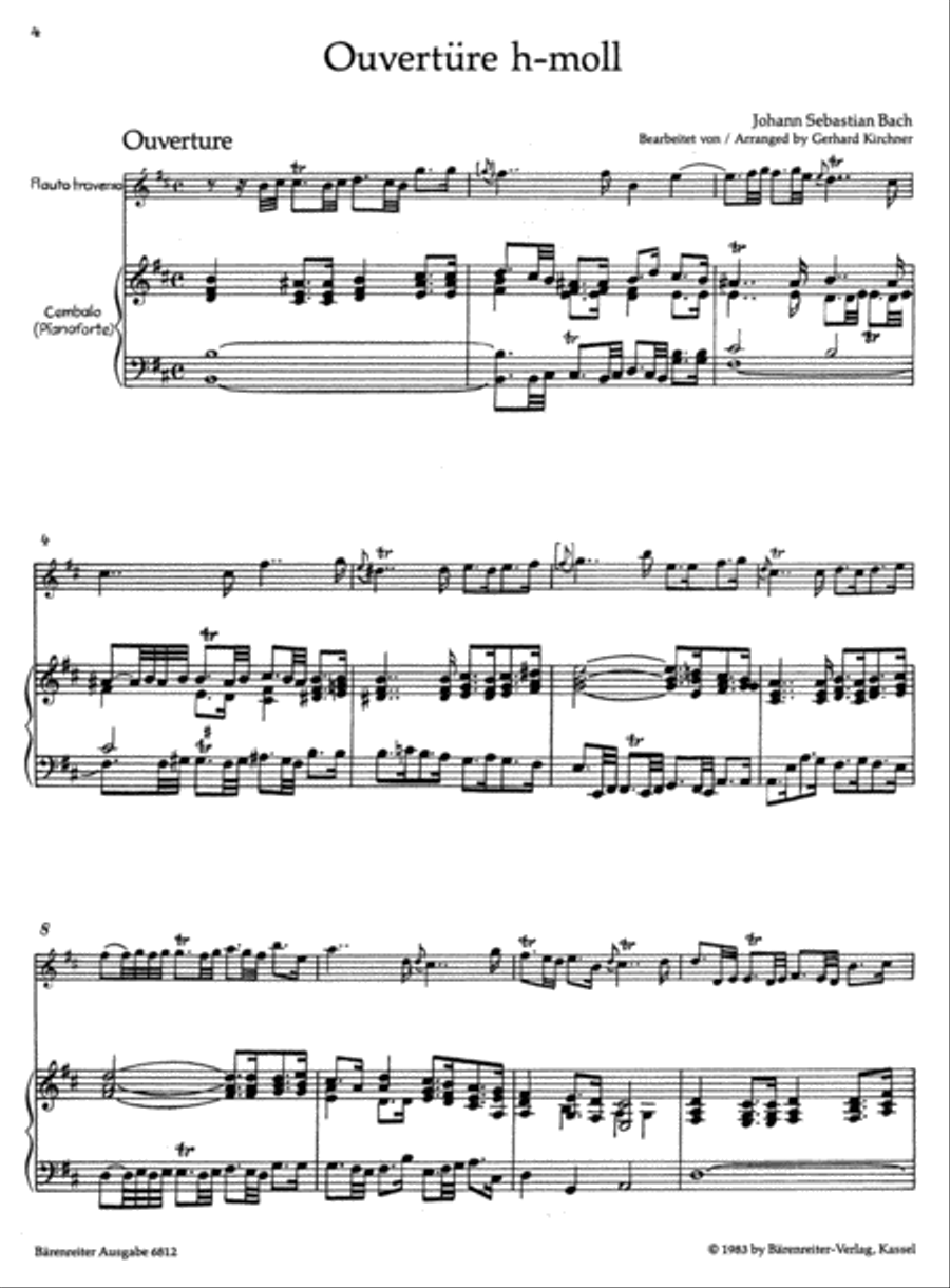 Ouverture (Orchestersuite) for Flute and Harpsichord obbligato (Piano) b minor Orchestra scores gallery preview page 2