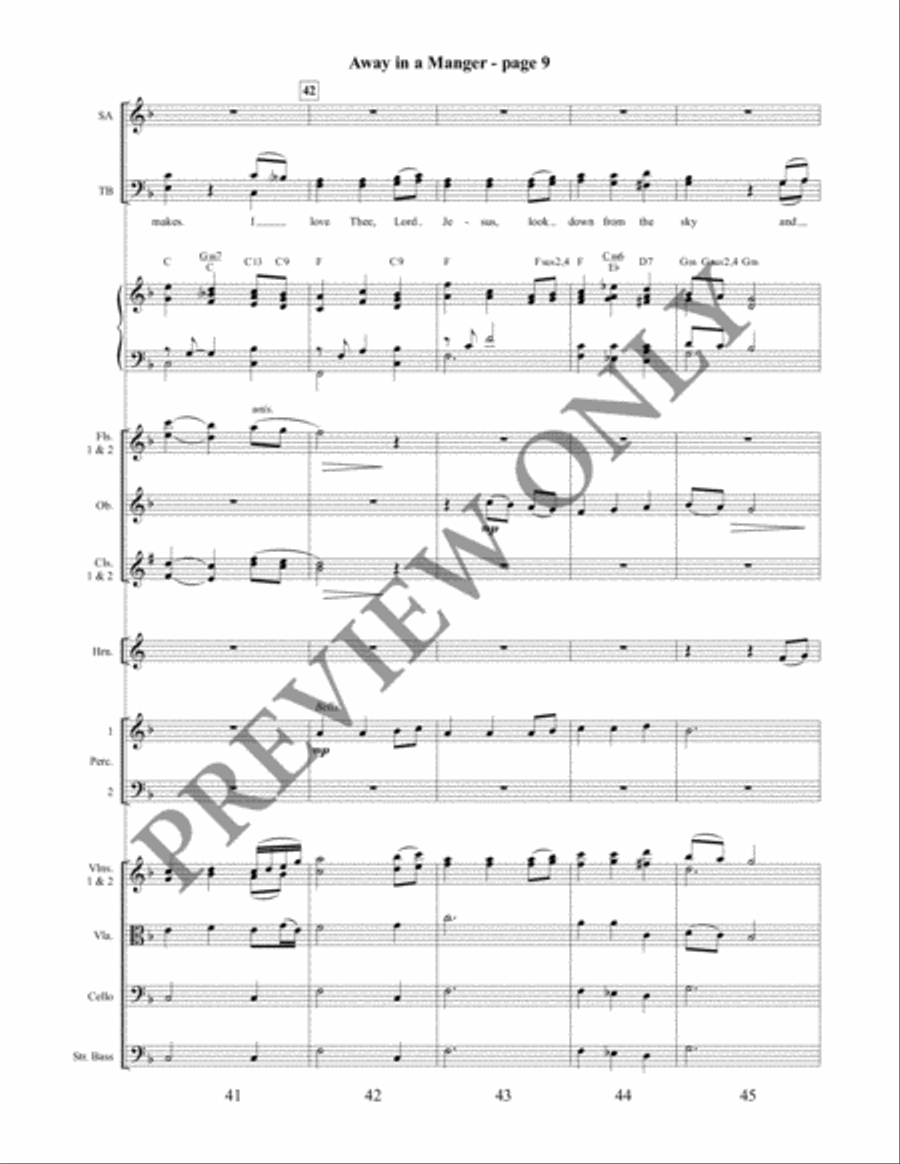 Away in a Manger 4-Part scores gallery preview page 10