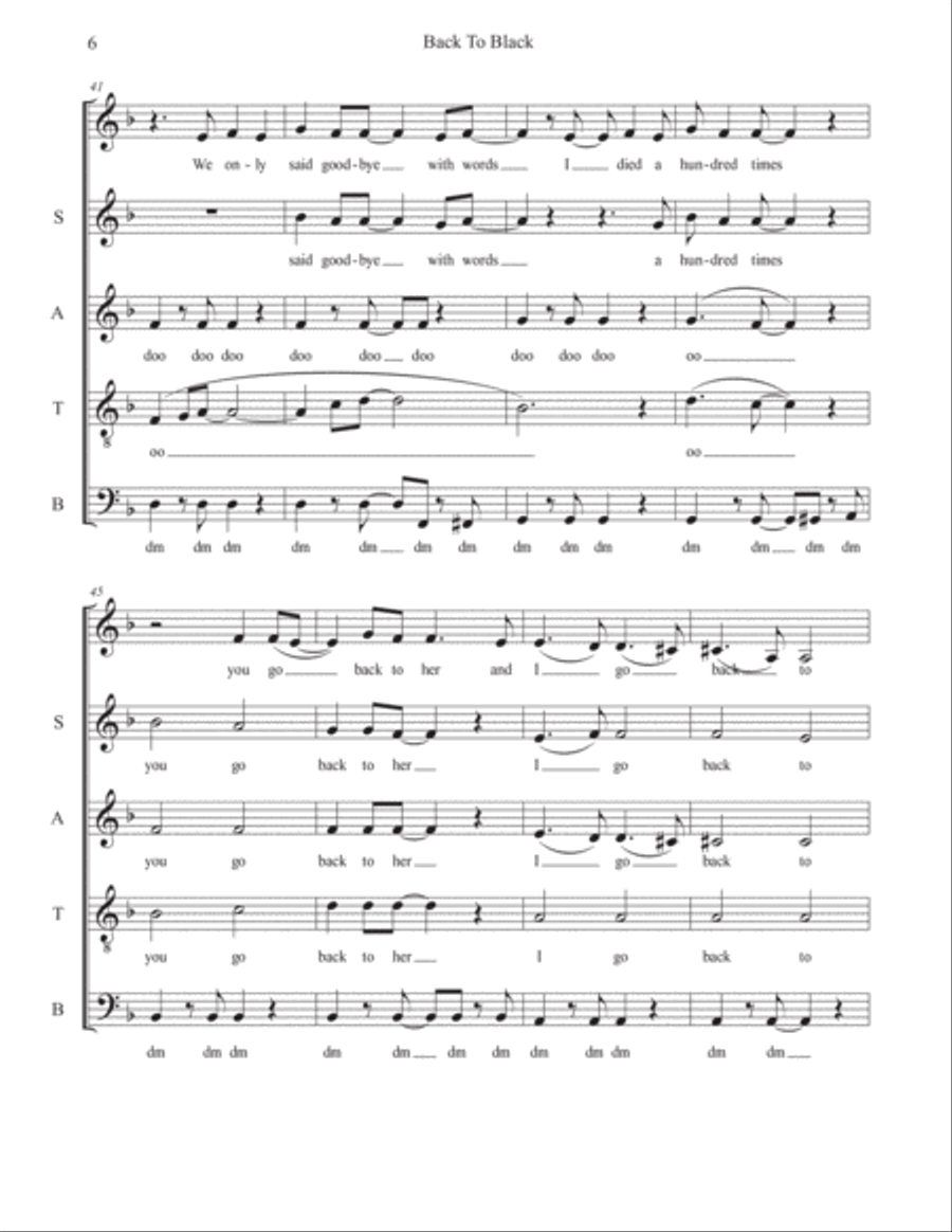 Back To Black 4-Part scores gallery preview page 6