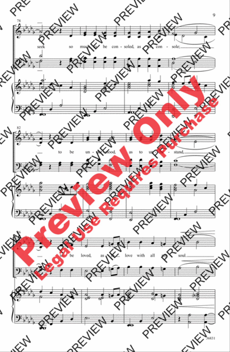 Make Me a Channel of Your Peace 4-Part scores gallery preview page 9