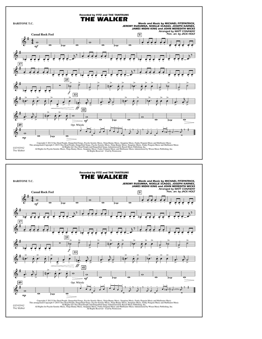 The Walker - Baritone T.C. Marching Band scores gallery preview page 1