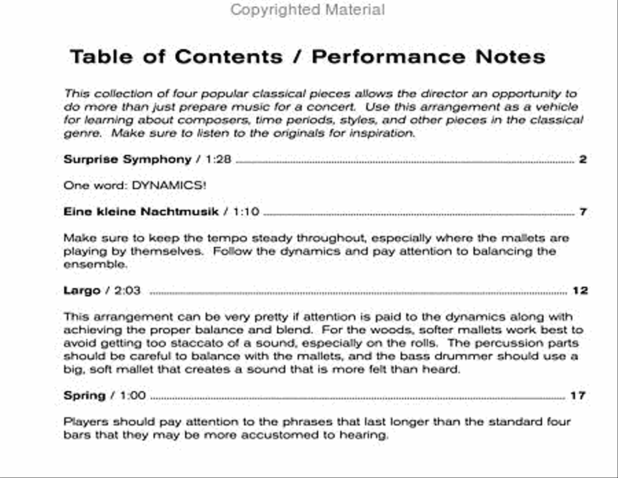 A Taste OF Classicals (Blast Off Series) Percussion Ensemble scores gallery preview page 2