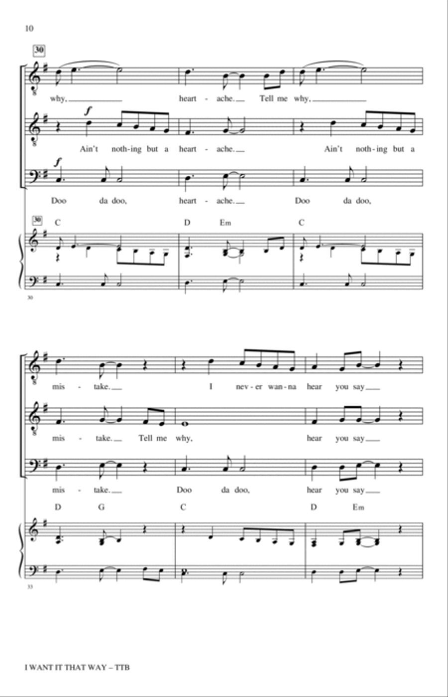I Want It That Way (arr. Nathan Howe) TTBB scores gallery preview page 8