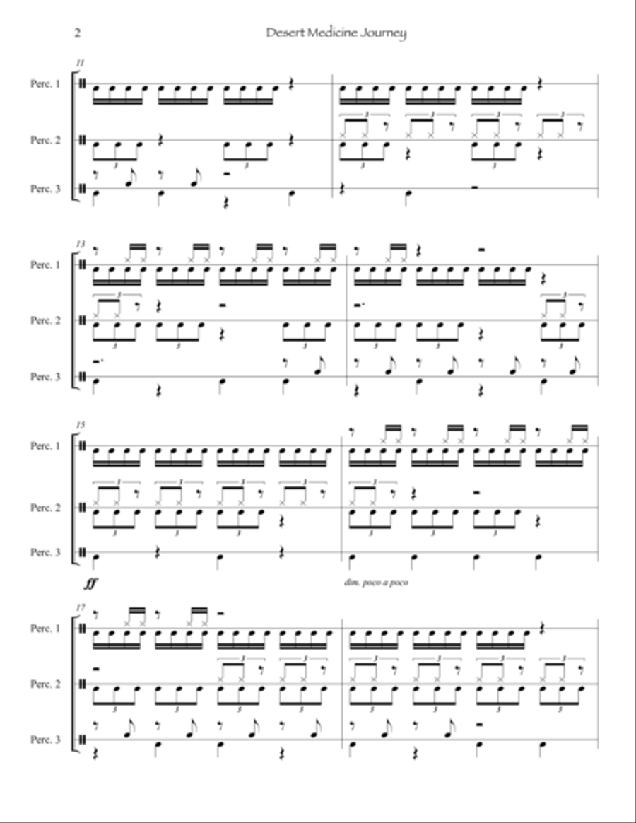 Desert Medicine Journey (for Percussion Trio) Percussion Ensemble scores gallery preview page 4