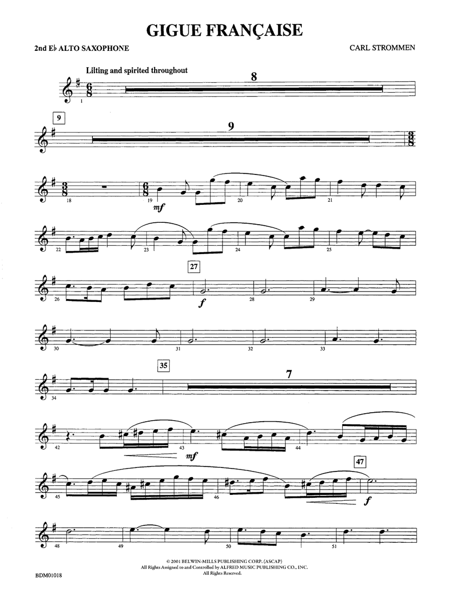 Gigue Française: 2nd E-flat Alto Saxophone