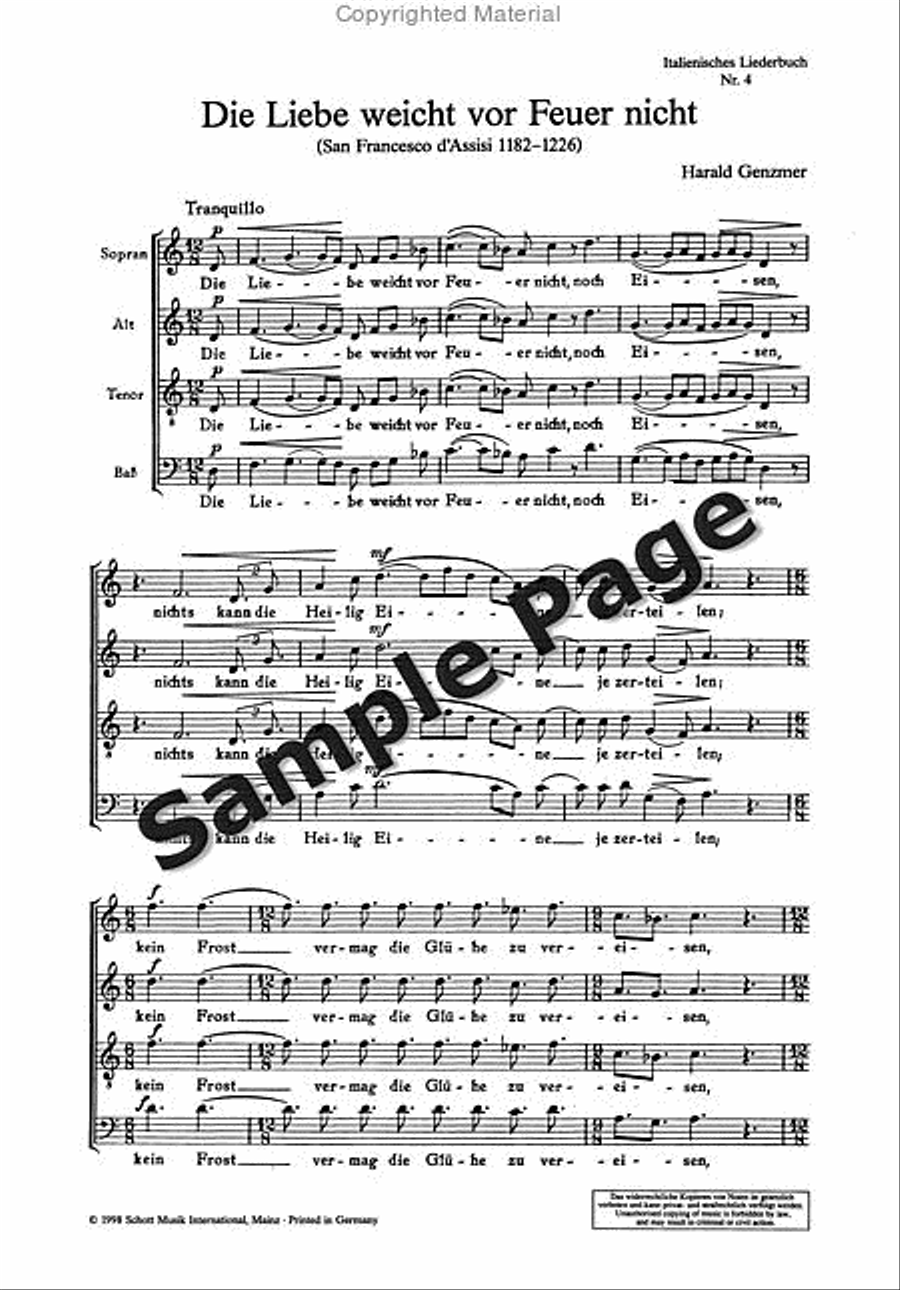 Italienisches Liederbuch 3 Ssatbb 4-Part scores gallery preview page 3
