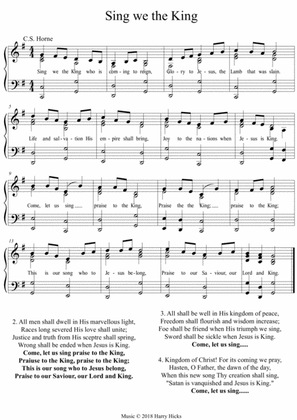 Sing we he king. A new tune to a wonderful old hymn.