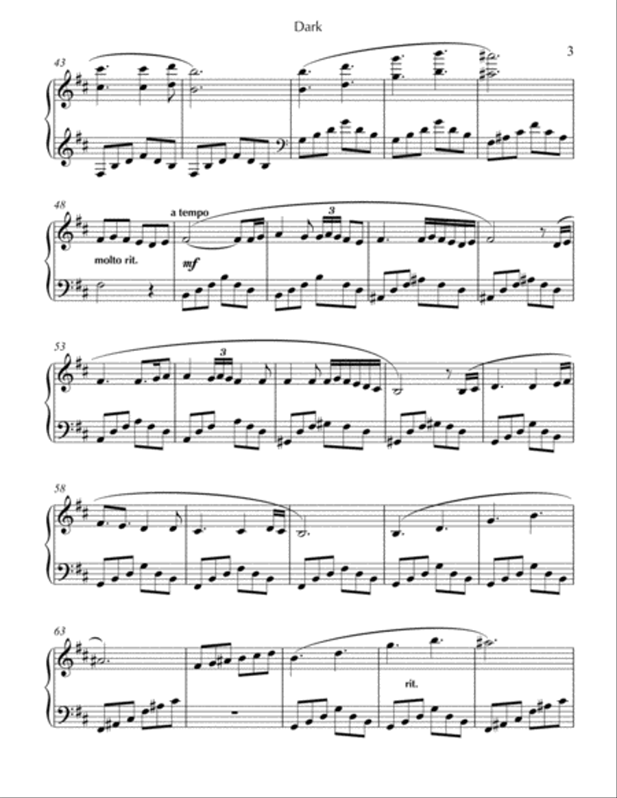 Dark Piano Solo scores gallery preview page 3