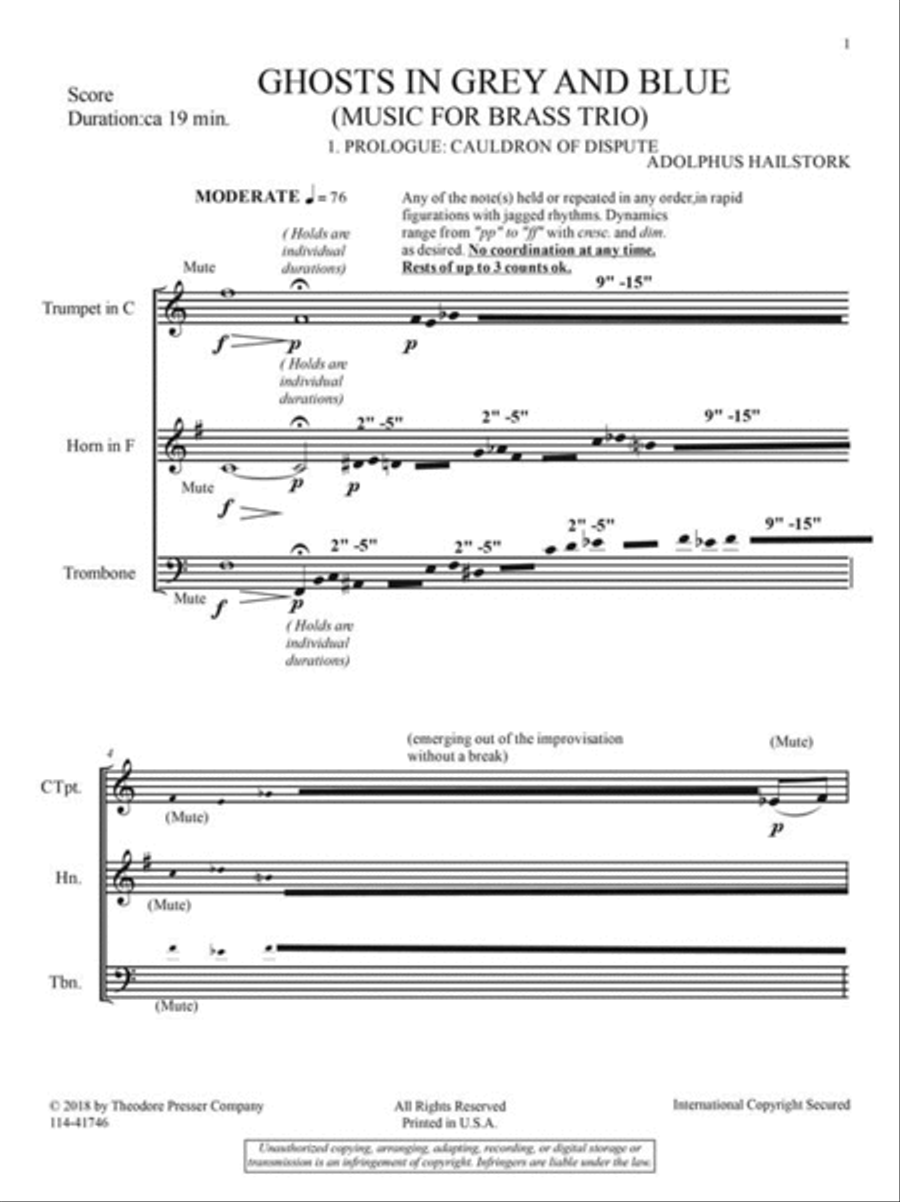 Ghosts in Grey and Blue Chamber Music scores gallery preview page 2