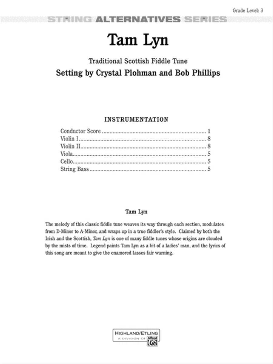 Tam Lyn: Score String Orchestra scores gallery preview page 1
