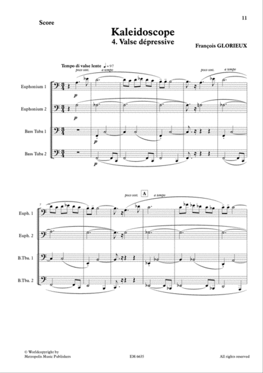 Kaleidoscope for Tuba Quartet Tuba Quartet scores gallery preview page 5