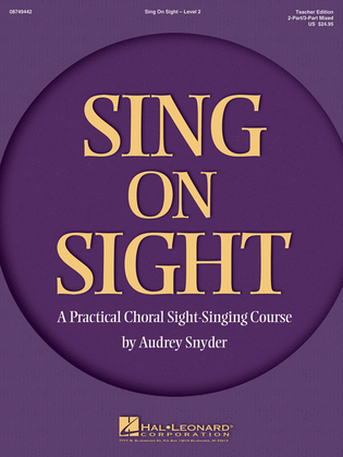 Book cover for Sing on Sight - A Practical Sight-Singing Course