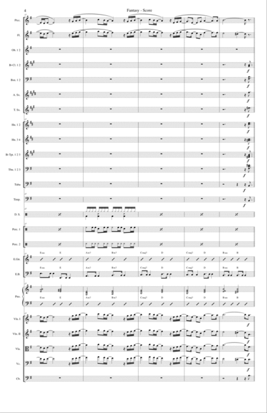Fantasy Fantasy Full Orchestra scores gallery preview page 4