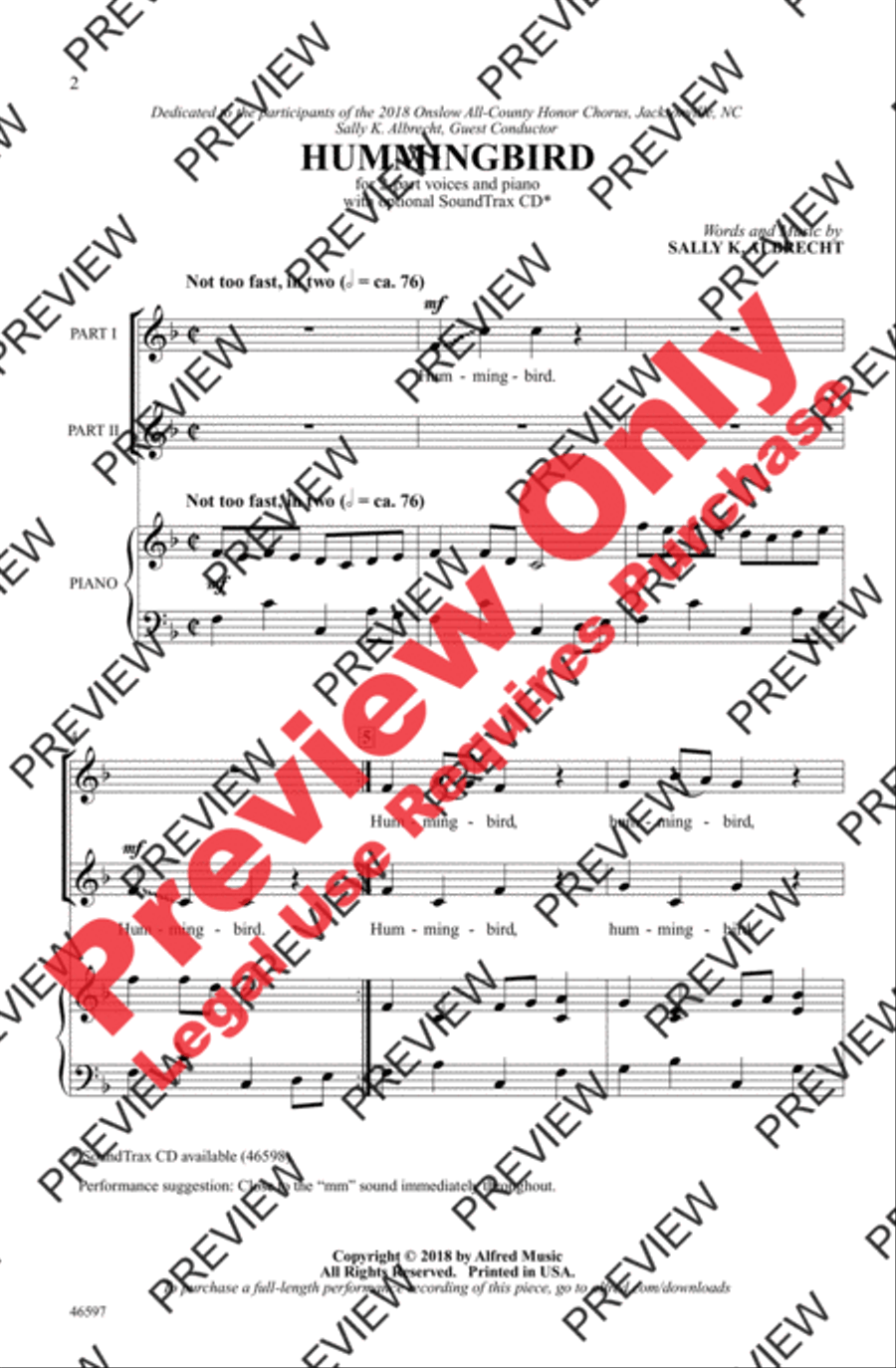 Hummingbird 2-Part scores gallery preview page 2