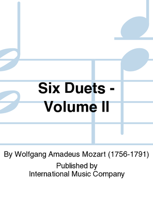 Book cover for Six Duets: Volume II