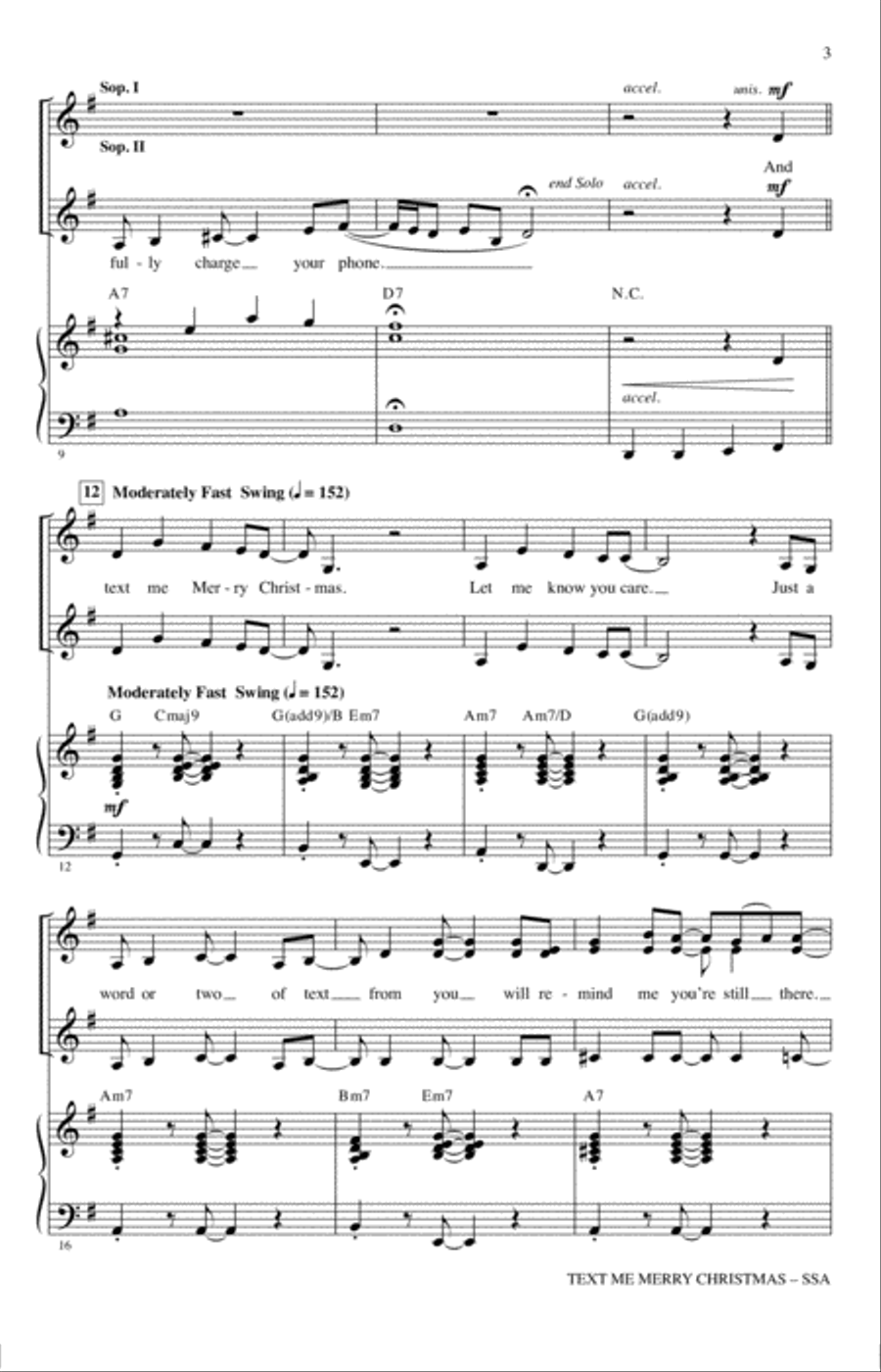 Text Me Merry Christmas (arr. Roger Emerson) SSA scores gallery preview page 2