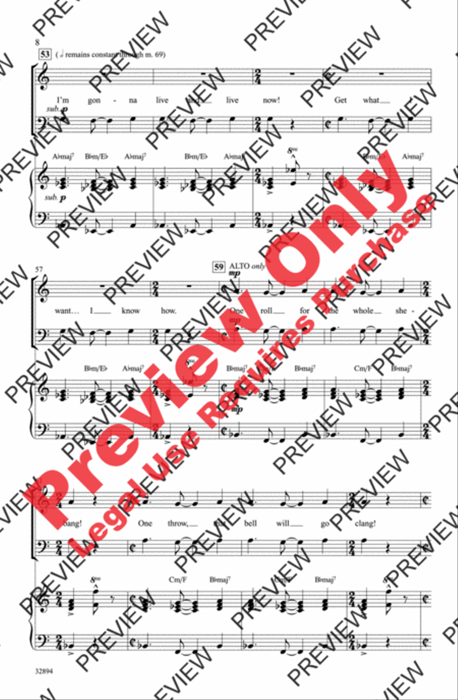 Don't Rain on My Parade 3-Part scores gallery preview page 8
