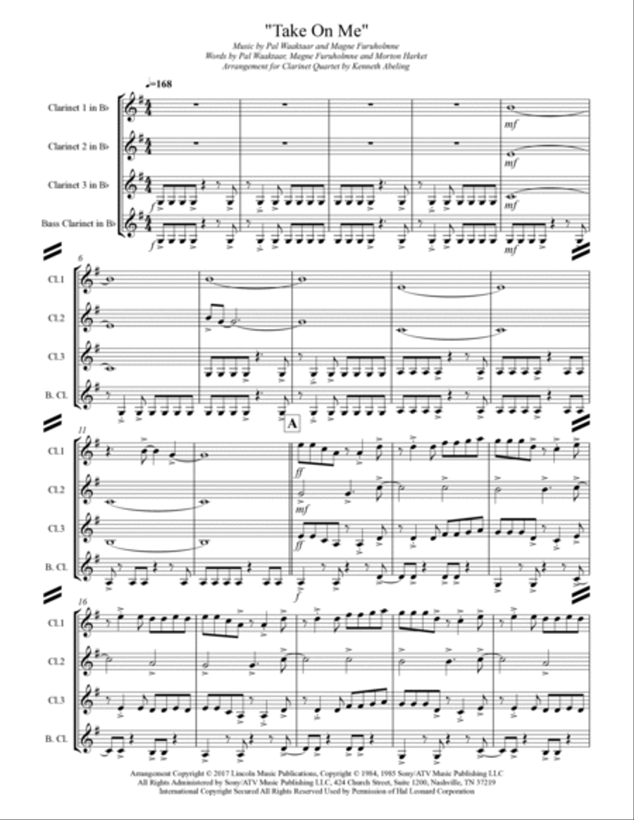 Take On Me Small Ensemble scores gallery preview page 2