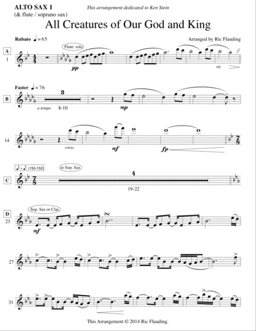 All Creatures of Our God and King (Jazz Band) Jazz Ensemble scores gallery preview page 6