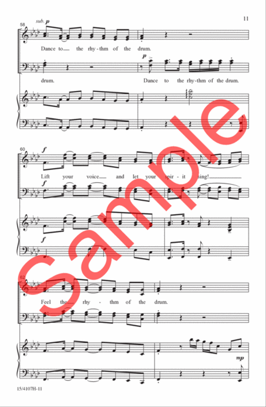 The Rhythm of the Drum The Rhythm of the Drum 4-Part scores gallery preview page 11