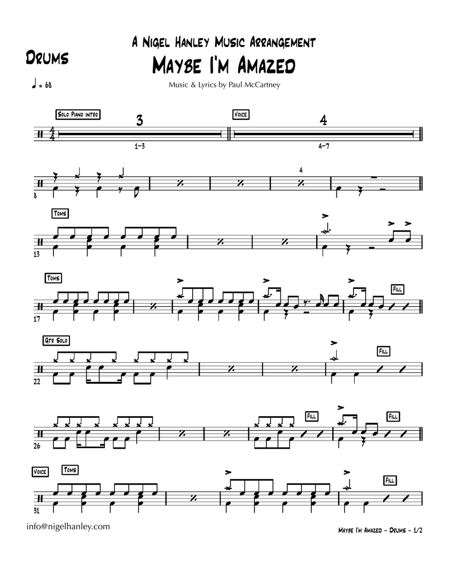 Maybe I'm Amazed Cover Band scores gallery preview page 5