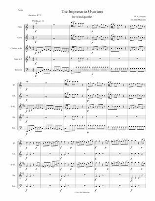 Impresario Overture for wind quintet