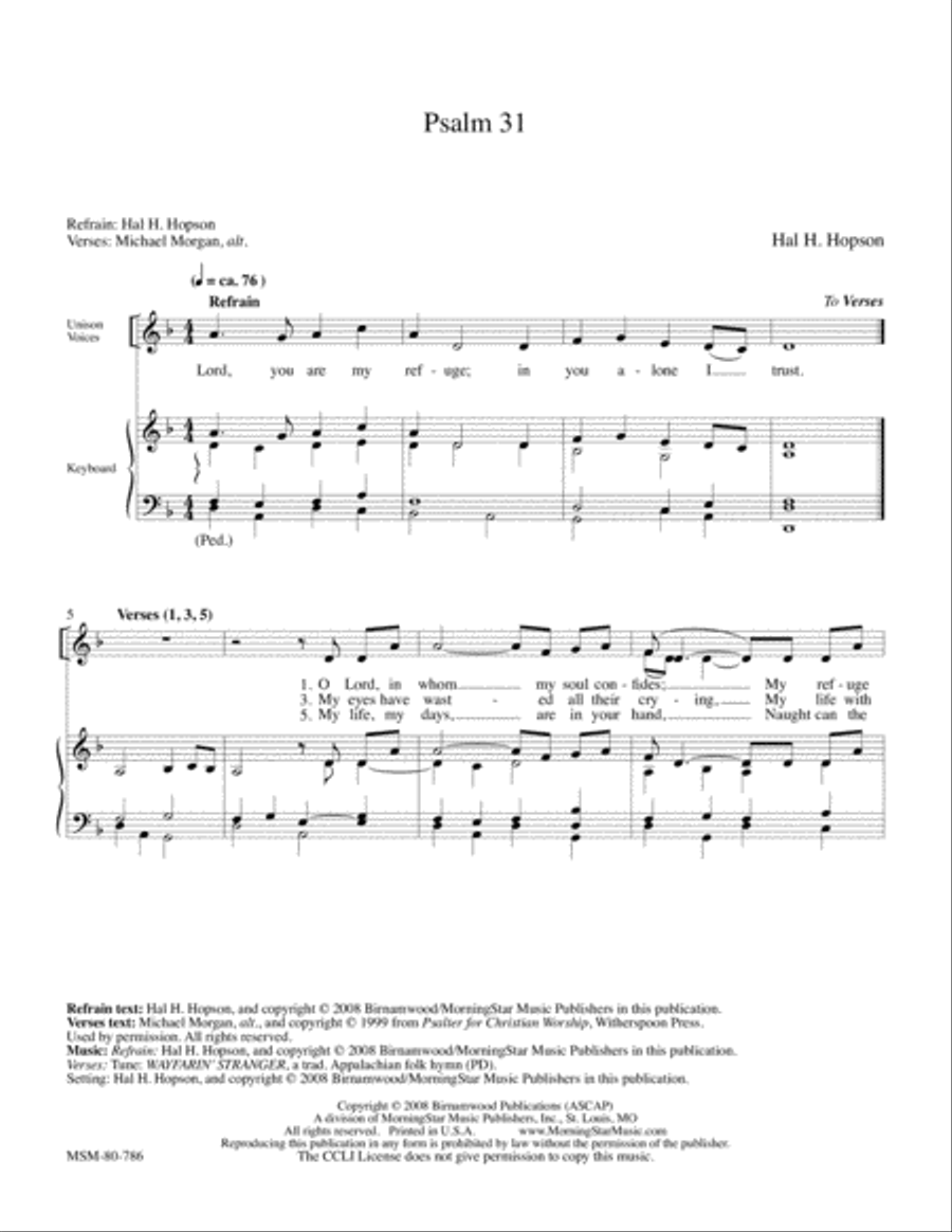 Psalm 31 Psalm 31 4-Part scores gallery preview page 1