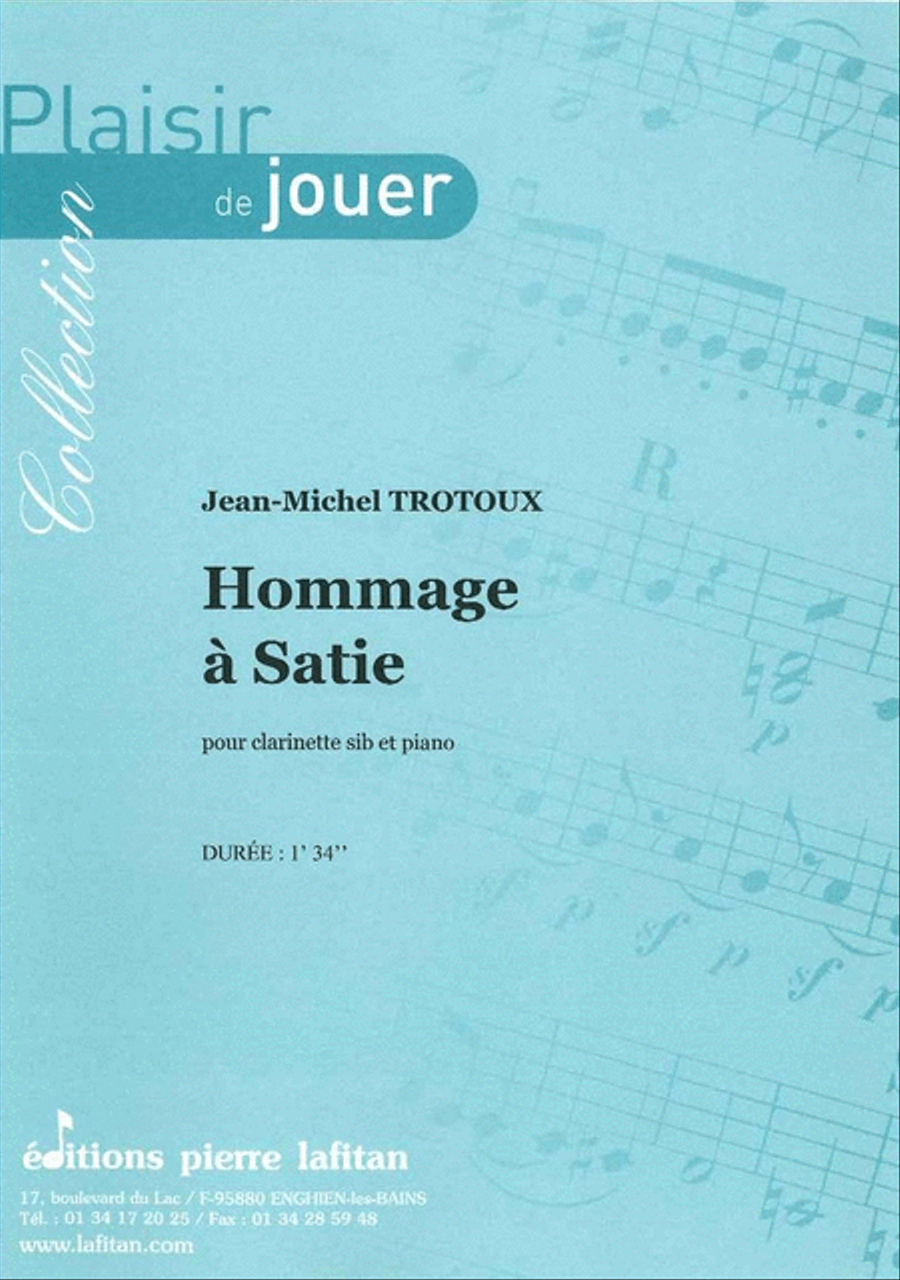 Hommage a Satie Clarinet Solo scores gallery preview page 1